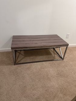 Modern Wood & Metal Coffee Table – $40