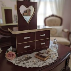 Antique Handmade Miniature Solid Wood Dresser/Jewelry Box