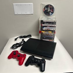 Sony PlayStation 3 250GB PS3 Super Slim CECH-4001B Black Tested 19 Games Bundle!