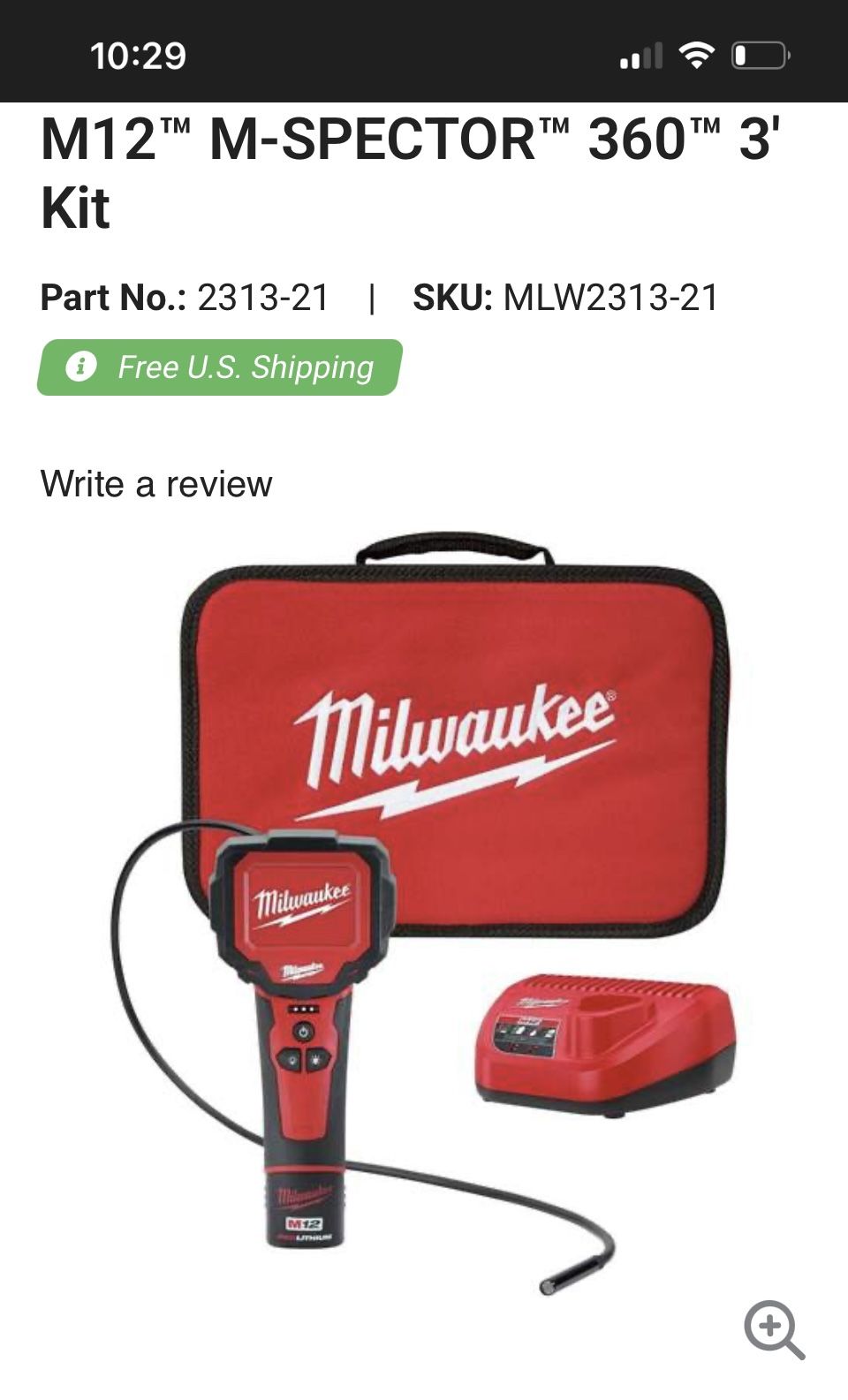 Milwaukee Inspection Camera (NEW)