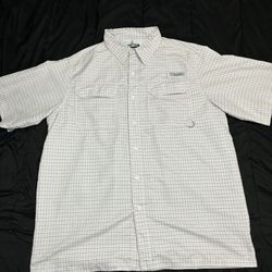 Habit Golf/Fishing white plaid Button up shirt 