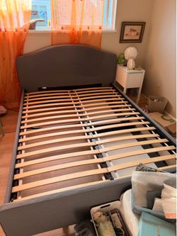 IKEA Queen Upholstered Bedframe with Storage
