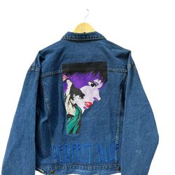Perfect blue anime movie dbz deathnote denim vintage coat