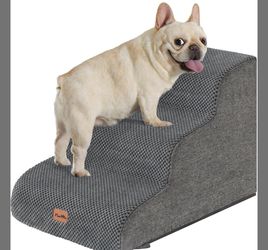 Dog Stairs Ramp For Small Dogs, 3-Step Dog Steps For Bed Couch Sofa And Chair