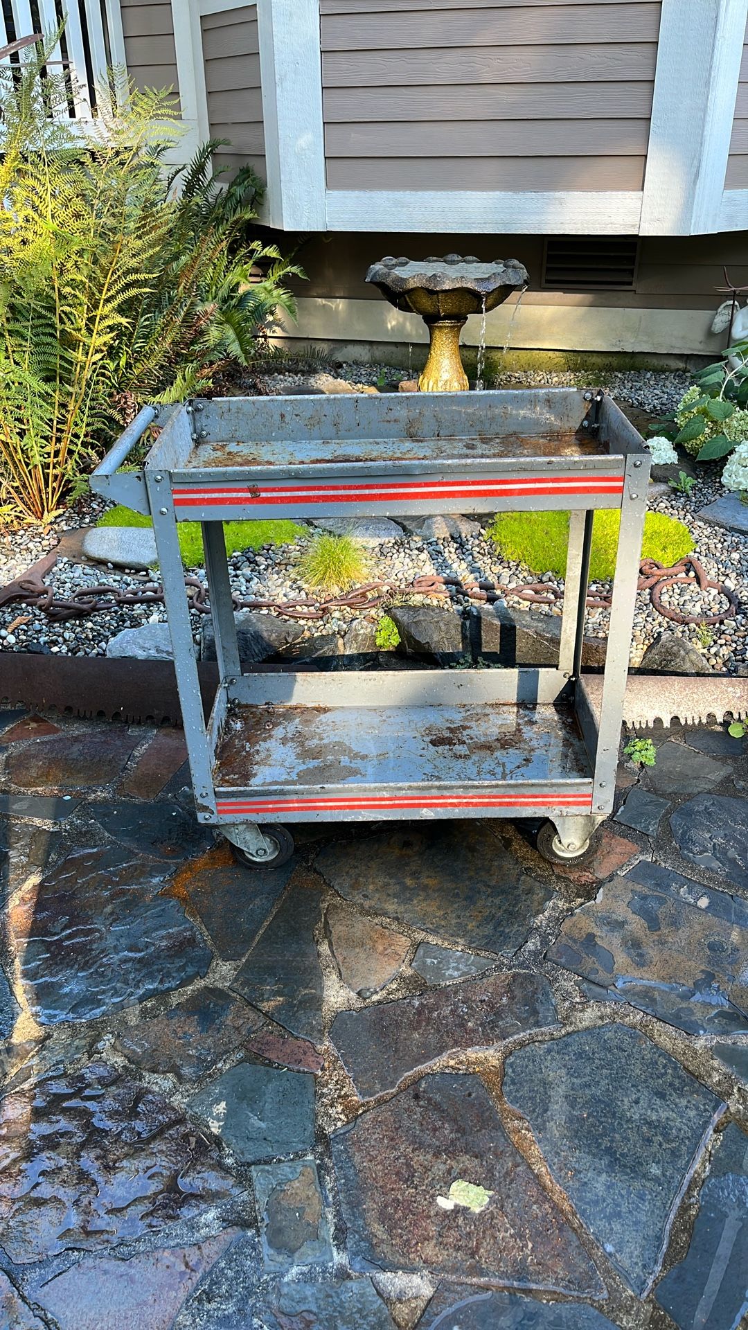 Vintage Metal Industrial Rolling Cart
