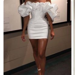 White Dress, Bridal Shower Dress, Dress, Mini Dress