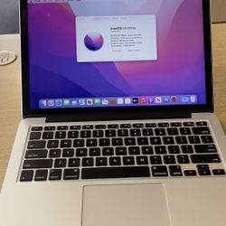 Apple MacBook Pro 13” Retina Core I5, 8GB RAM 256GB SSD $175