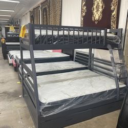 Brand New Bunk Bed With Draws In The Bottom And Bamboo Matress $699