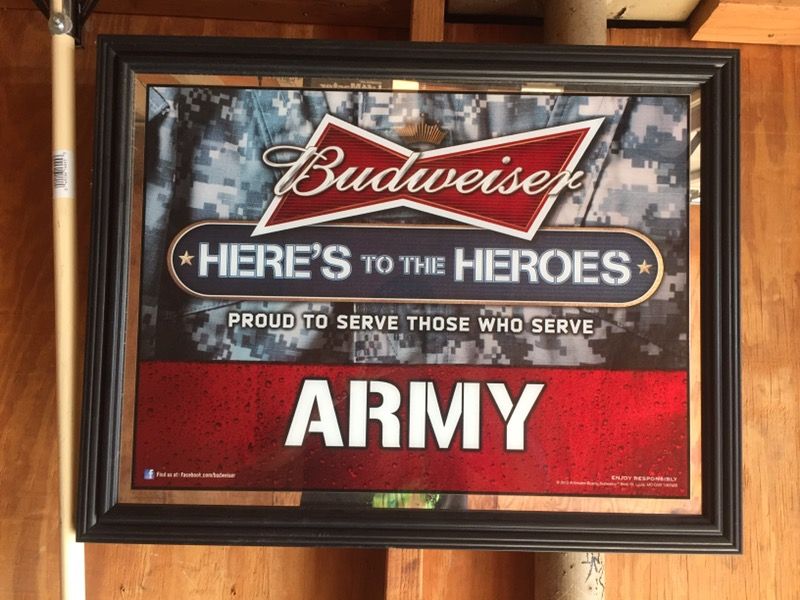 Budweiser Mirror, Here's to the Heroes ARMY.