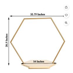 Efavormart Hexagon Wedding Arch Cake Stand, Metal Floral Centerpieces Display - 28"