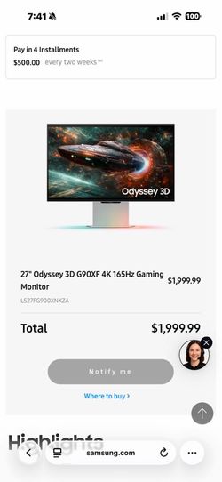 Samsung Odyssey G90XF 3D 4k Monitor **TRADE**