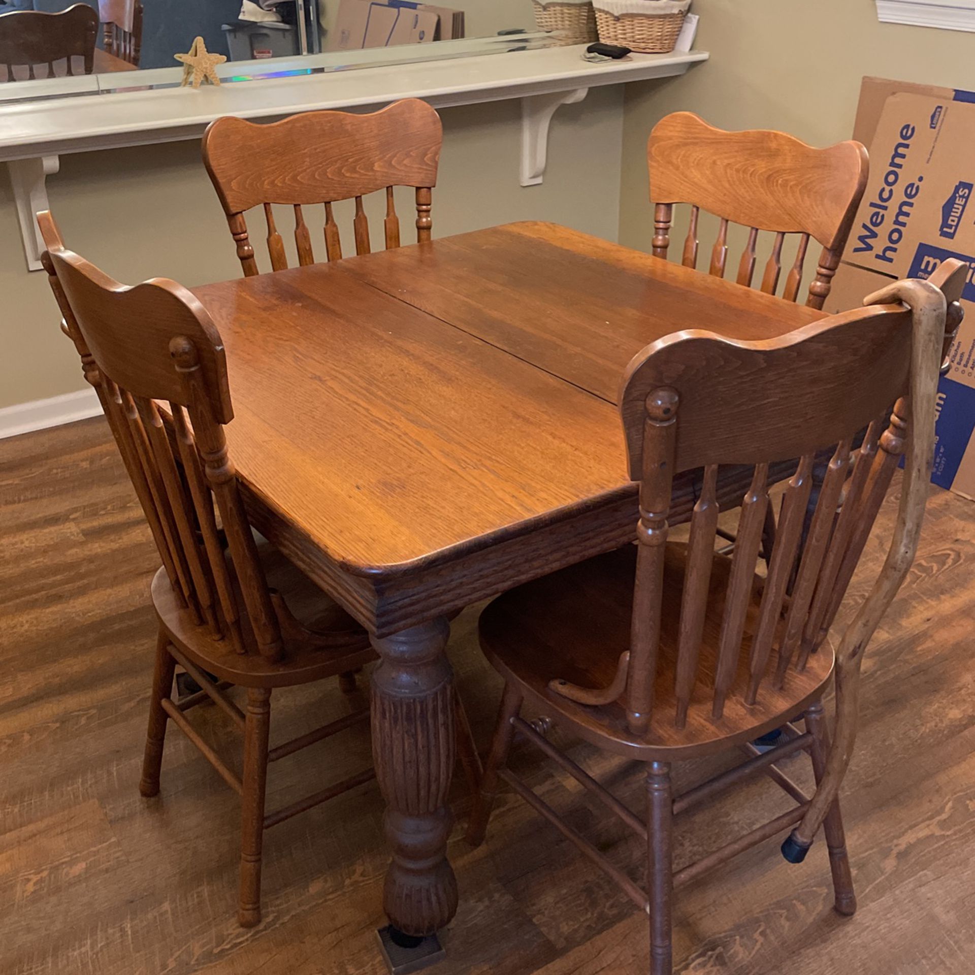 Antique Table And Four Chairs