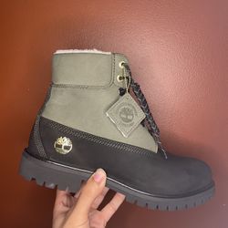 Timberland Shearling Boot Army Green Size 10.5