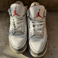 Nike Air Jordan 3 White Cement 88 Dunk Contest 2013 Size 12 580775-160 White OG