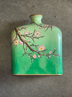 Chinese Green Floral Blossom Branch Decorative Vase, Made in China