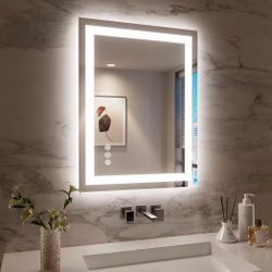 32 x 24 Touch Button Bathroom Mirror Switchable Color LED with Defogger 32x24