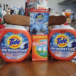 Dos Tide DE 25 Causulas Una Caja DE Tuallitas Bounce Un Soft Scrub Para El Toile Por $30ce