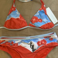 Aaron Chang bikini new with tags reversible bathing suit M L Medium bottom Large top looks to fit like a Medium women’s swim surf
