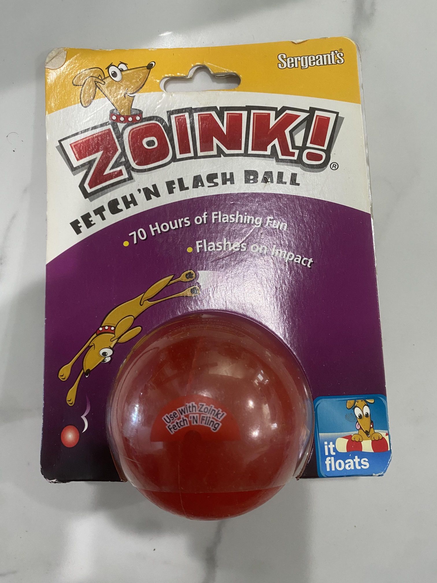 Sergeant's Zoink! Dog Fetch 'N Flash Float Ball Red