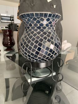 Blue Glass Vase/Candle holder