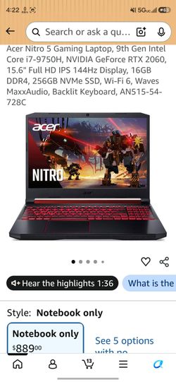 Gaming laptop Acer Nitro