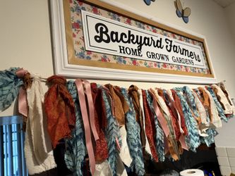 Country style Fabric Garland, Rag Banner