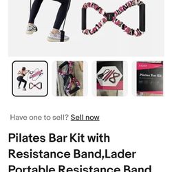 Pilates Bar Kit with Resistance Band,Lader Portable Resistance Band and Toning new $10