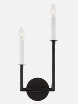 Visual Comfort 2 Light 18" Bathroom Sconce in Aged Iron