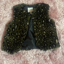Faux Fur Vest Girls Size 4T