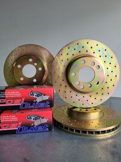 2000 2001 2002 2003 2004 2005 2006 BMW X5 4.4i 3.0i 4.4i Lujo Brake Kit Brake Disc Rotors Drilled Rotors Gold Zinc Front & Rear