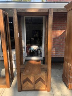 Great wood shelf with cabinets