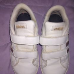 Rose Pink And White Adidas Size 10 Kids