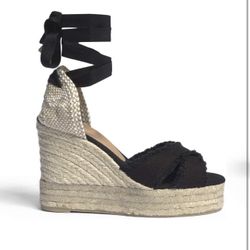 Castañer Black Espadrille Wedges