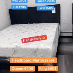 Huge sale for Mattress And Box Twin size mattress and box 150.$ full 190$ Queen 200$ king 290$. free delivery free set up 708….280….7715… cash or Zell