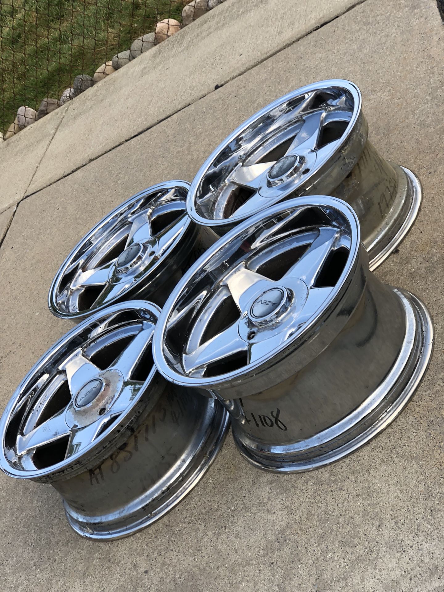 87-93 Fox Body Mustang 17” Chrome AZEV Star Wheels Rims Deep Dish Saleen Cobra RARE NICE!