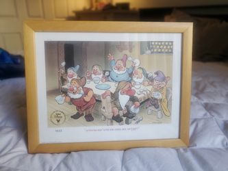 Framed Disney Exclusive Commemorative Lithograph 1994 Seven Dwarfs