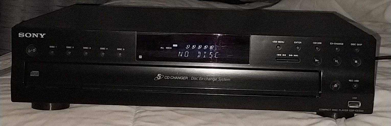 Vintage Sony 5 Disc CD Player CDP-CE500