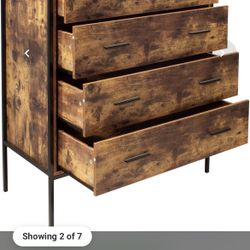  4 Drawer Clothes Organizer For Bedroom Living Room (32.68" W X 15.75" D X 38.98" H) Rustic Brown One Size 