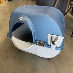 Omega Paw Regular Size Premium Self-Cleaning Litter Box, Blue