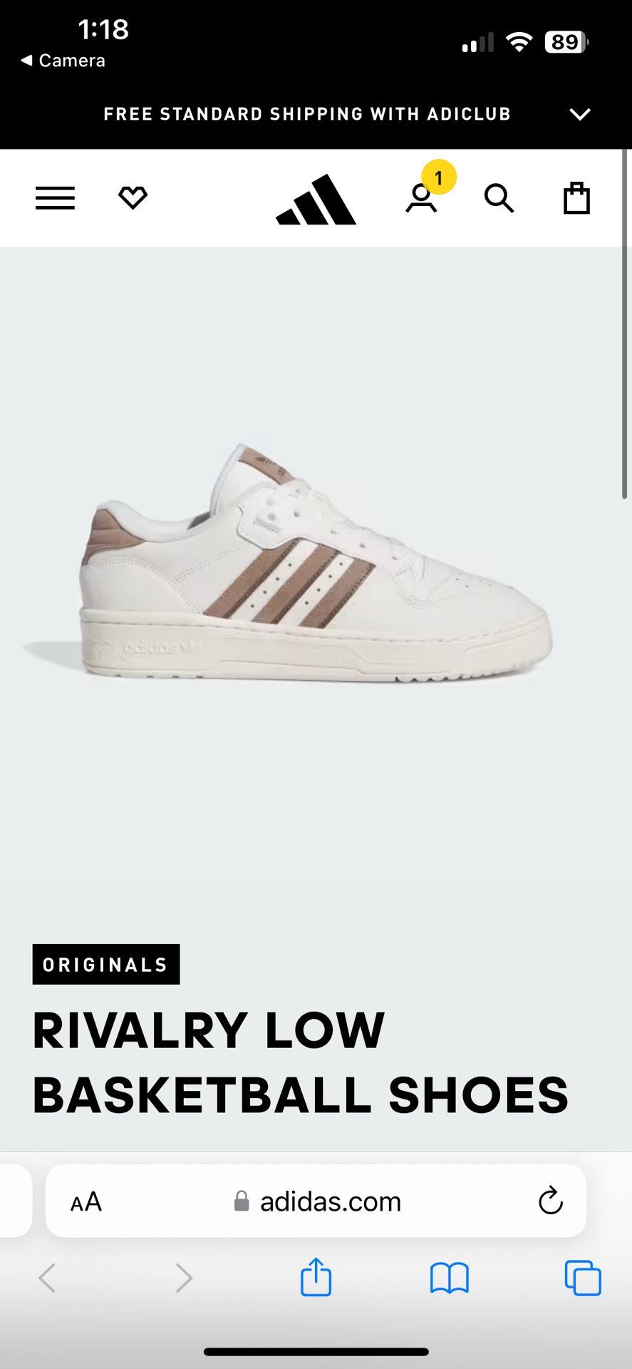 Adidas Originals Rivalry Low BARELY WORN
