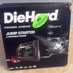 DieHard 750 Peak Amp Jump Starter NEW in Box – Portable Power Bank Car Battery Booster