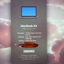MacBook  air 2018 13 inch
