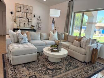 Large beige sectional sofa