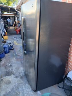 Garage GE side by side refrigerator.