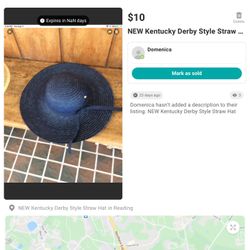 New Kentucky Derby Style Straw Hat