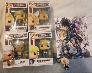 Funko Pop Full Metal Alchemist Lot Of (4) With 2 Accessories