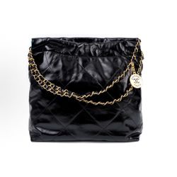 CHANEL 23A 22Bag, ultra-large capacity, old gold standard, gold coins, leather chain, diamond, annual bag king, cowhide, tote bag, tote bag, (73)36