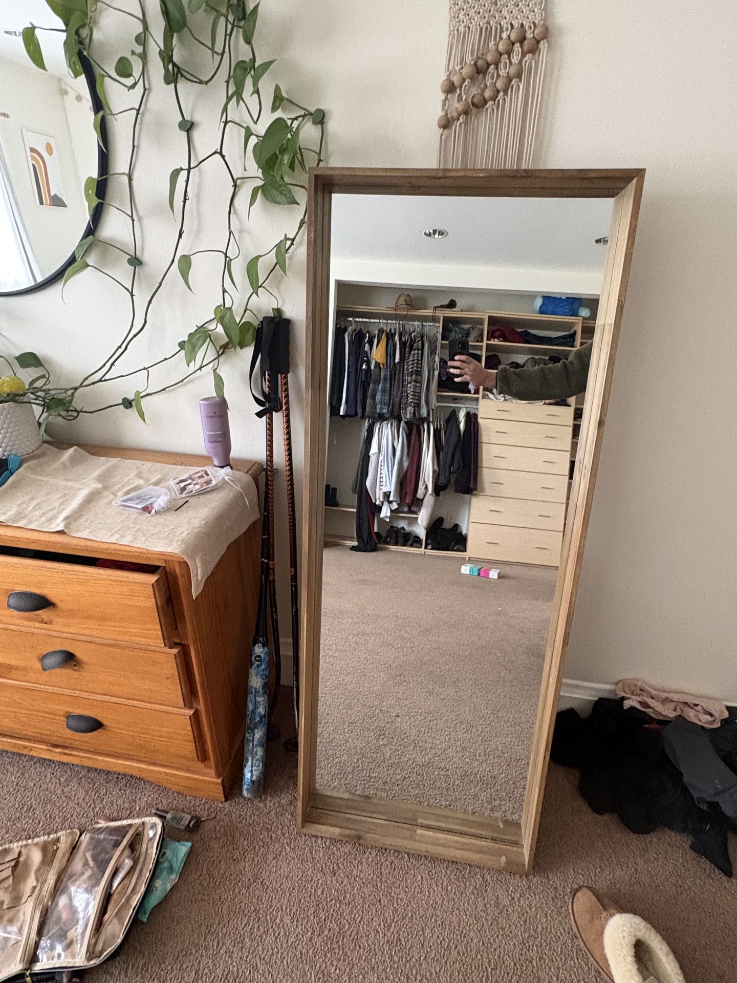 Bedroom standing mirror