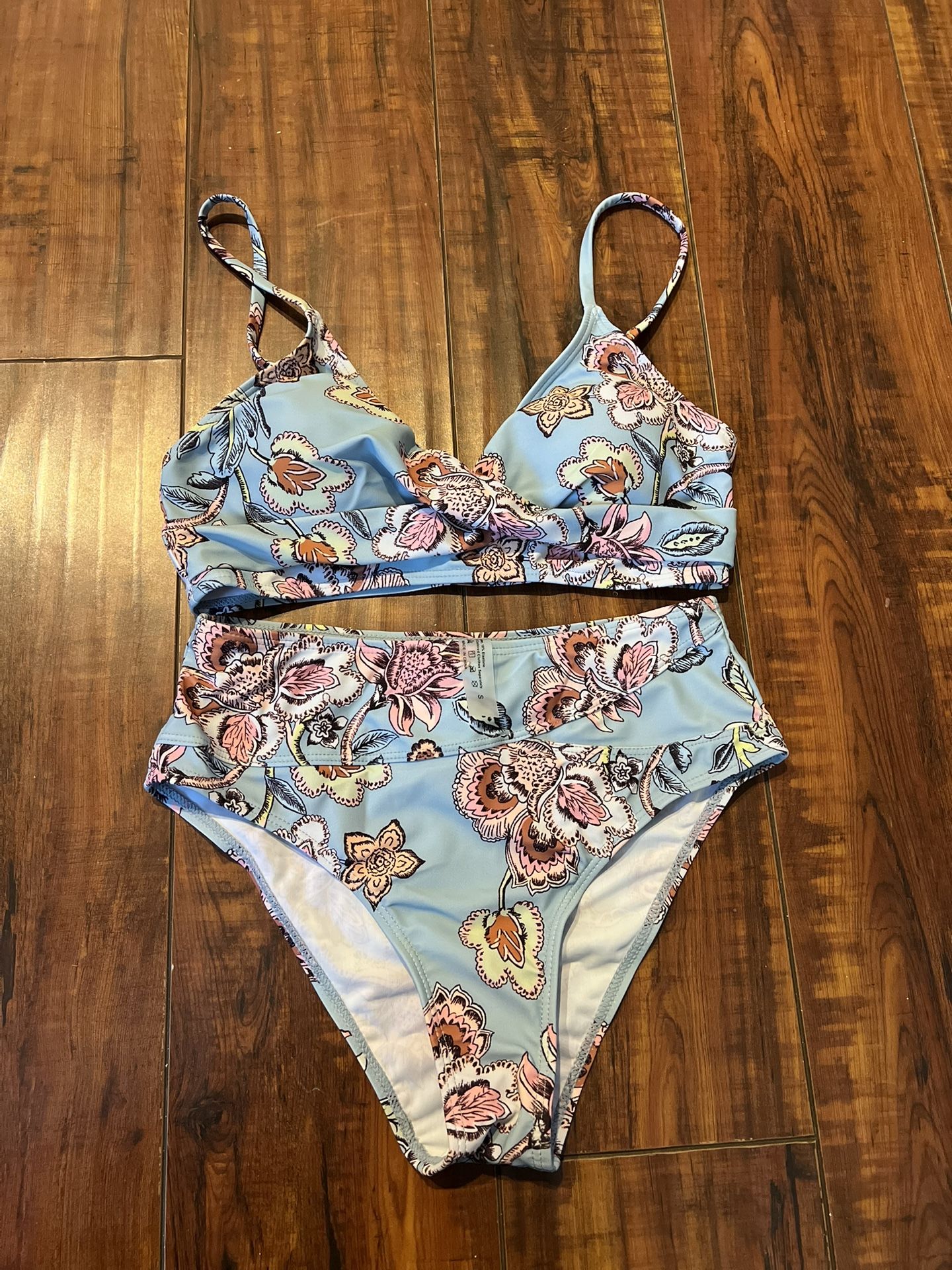 Floral Bikini Set – High Waist, Size S