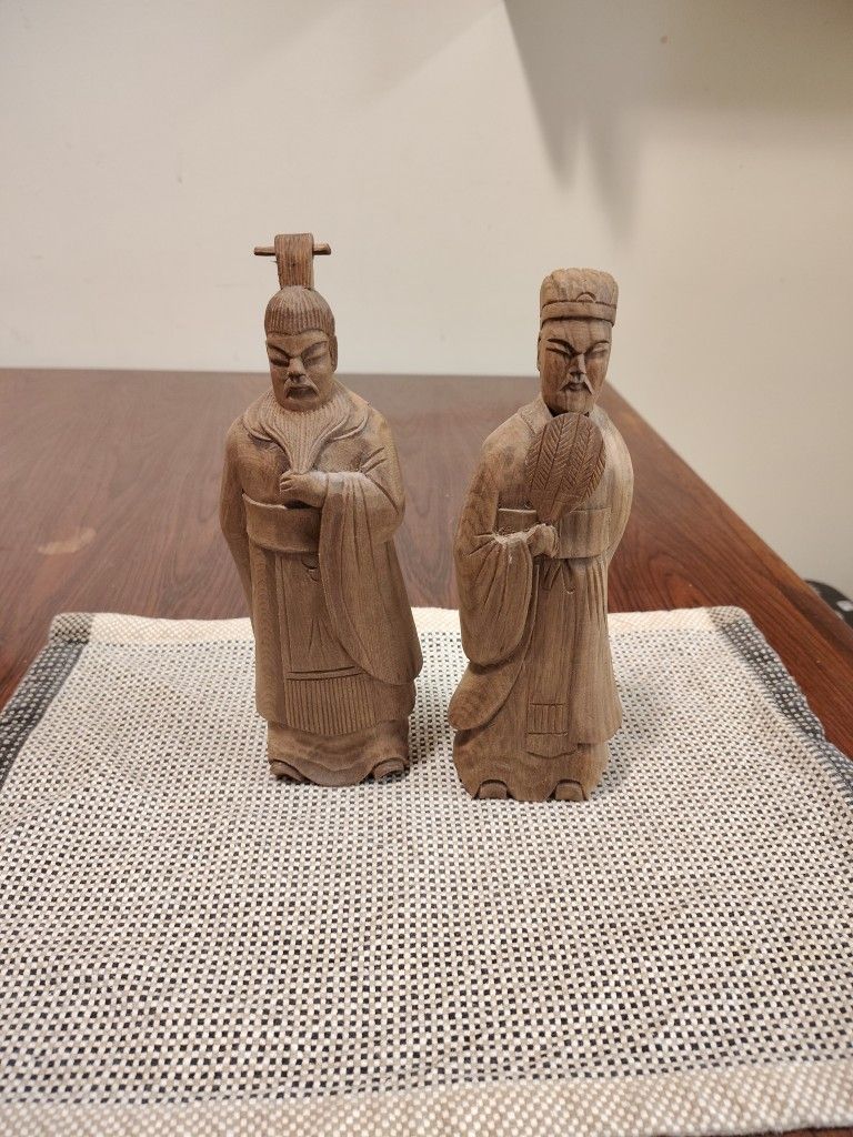 Chinese Hand Carved Wooden Figures